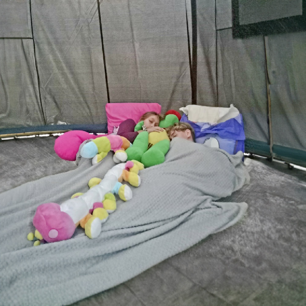 Camping dans un Trampoline